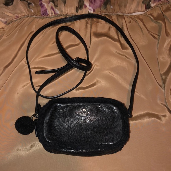 Coach Handbags - Coach leather/Sherpa crossbody purse